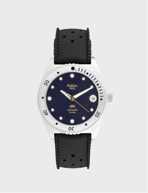 Zegarek do nurkowania Kelton 1955 Mini Tropic Navy 20 ATM (czarny pasek)