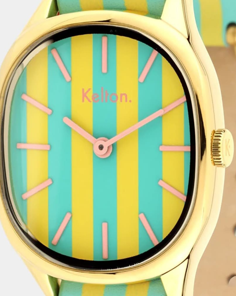 Kelton Colorama Citron-basilic damski kolorowy zegarek żółto-zielony Kelton Colorama Citron-basilic damski kolorowy zegarek żółto-zielony
