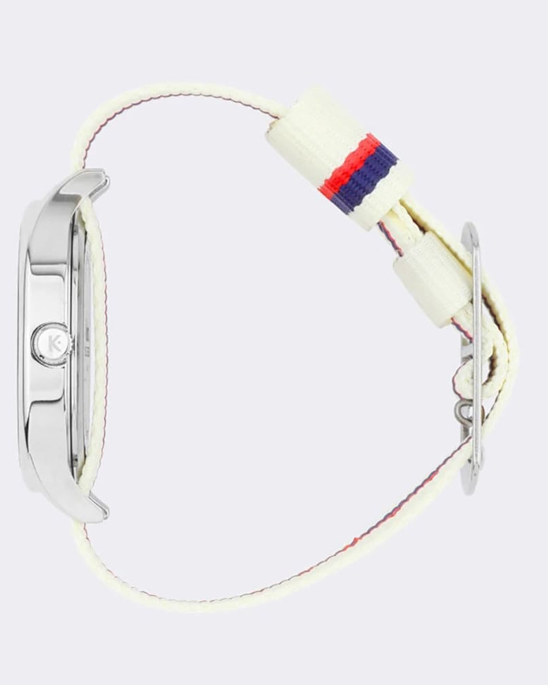 Kelton Grande Colorama Sport ecru x Ines de la Fressange Paris – modny zegarek kolorowy biały z paskiem z materiału rPET Kelton Grande Colorama Sport ecru x Ines de la Fressange Paris – modny zegarek kolorowy biały z paskiem z materiału rPET