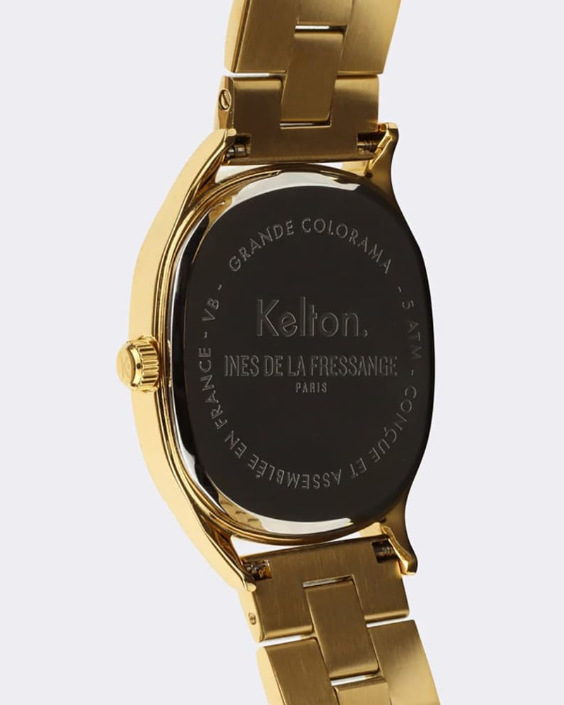 Kelton Grande Colorama Gold x Ines de la Fressange Paris – modny zegarek w kolorze złotym z paskiem ze stali nierdzewnej Kelton Grande Colorama Gold x Ines de la Fressange Paris – modny zegarek w kolorze złotym z paskiem ze stali nierdzewnej
