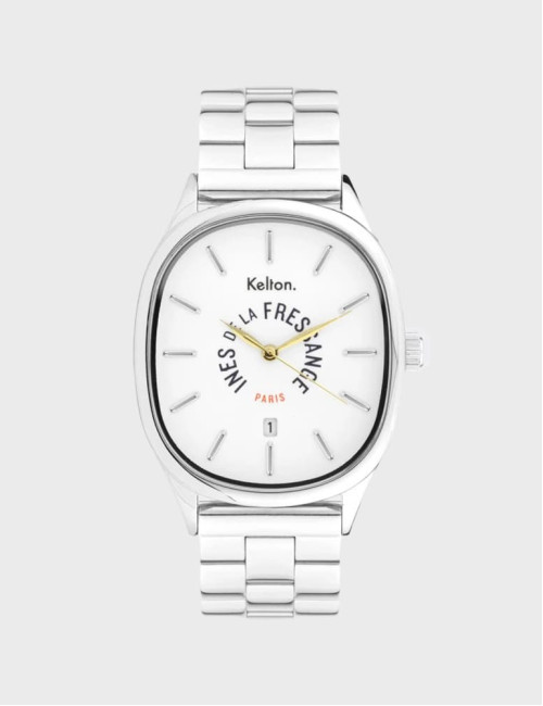 Zegarek w kolorze srebrnym Kelton Grande Colorama Silver x Ines de la Fressange Paris