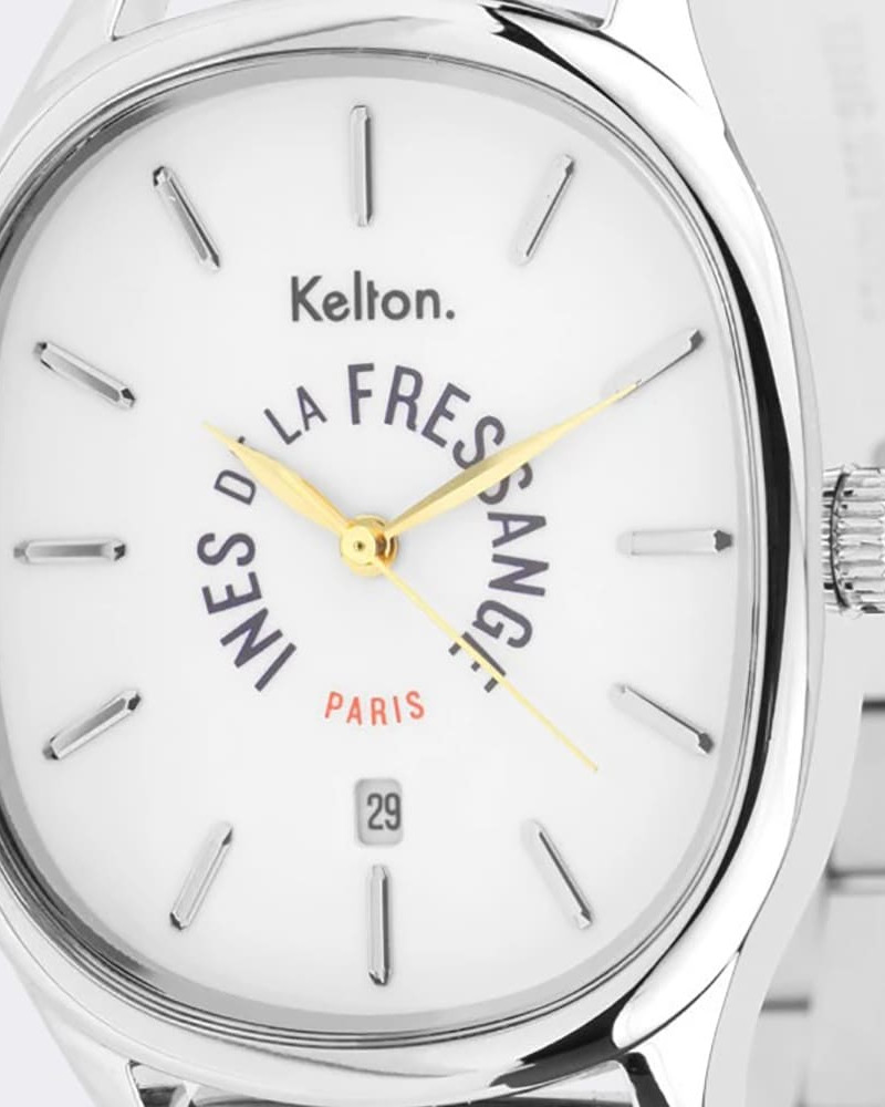 Kelton Grande Colorama Silver x Ines de la Fressange Paris – modny zegarek w kolorze srebrnym z paskiem ze stali nierdzewnej Kelton Grande Colorama Silver x Ines de la Fressange Paris – modny zegarek w kolorze srebrnym z paskiem ze stali nierdzewnej