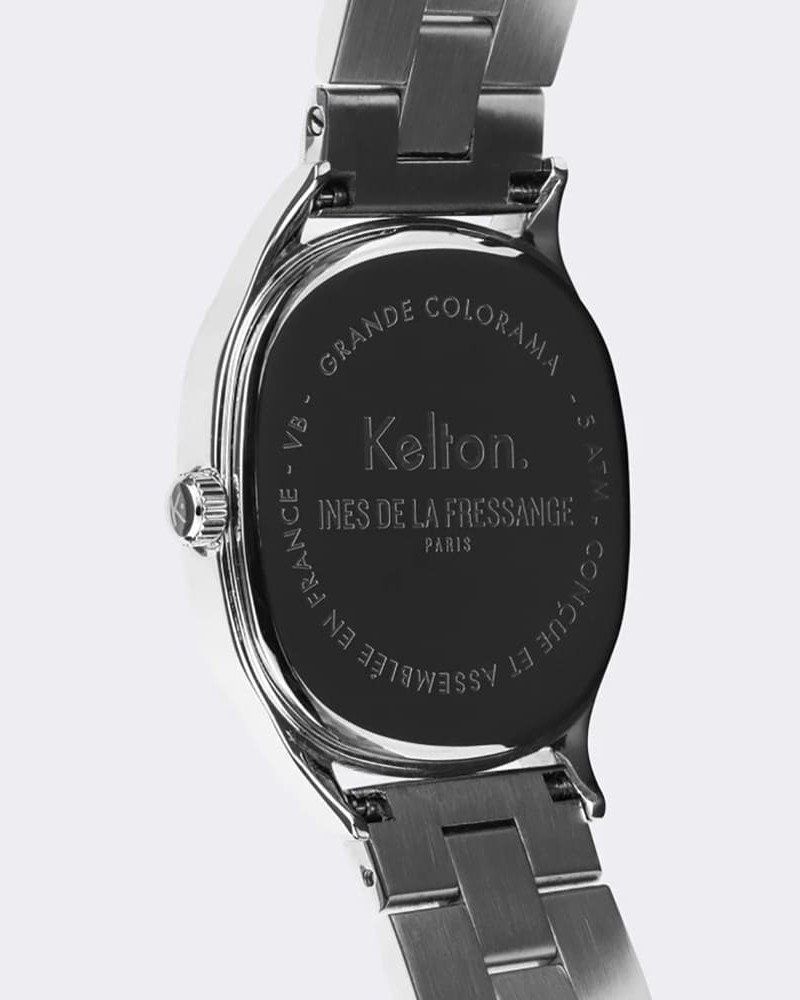 Kelton Grande Colorama Silver x Ines de la Fressange Paris – modny zegarek w kolorze srebrnym z paskiem ze stali nierdzewnej Kelton Grande Colorama Silver x Ines de la Fressange Paris – modny zegarek w kolorze srebrnym z paskiem ze stali nierdzewnej