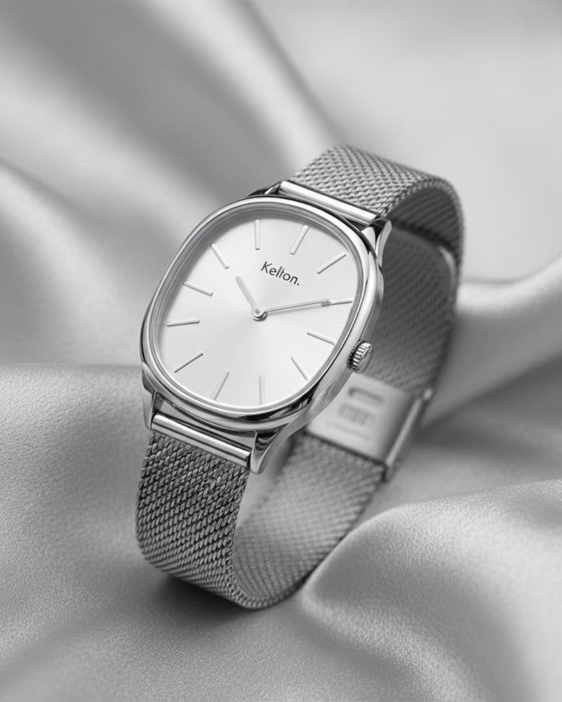 Kelton Colorama Mesh Silver Elegancki zegarek damski w kolorze srebrnym Kelton Colorama Mesh Silver Elegancki zegarek damski w kolorze srebrnym