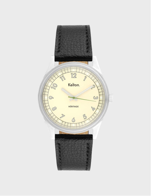 Zegarek retro szampański Kelton Héritage Champagne Epsom Black (czarny pasek)
