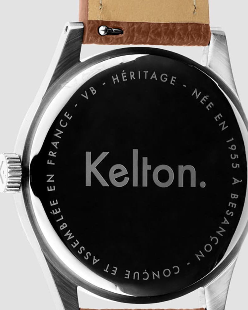 Kelton Héritage Champagne Epsom Camel – zegarek retro kolorowy szampański z paskiem Epsom karmelowy Kelton Héritage Champagne Epsom Camel – zegarek retro kolorowy szampański z paskiem Epsom karmelowy