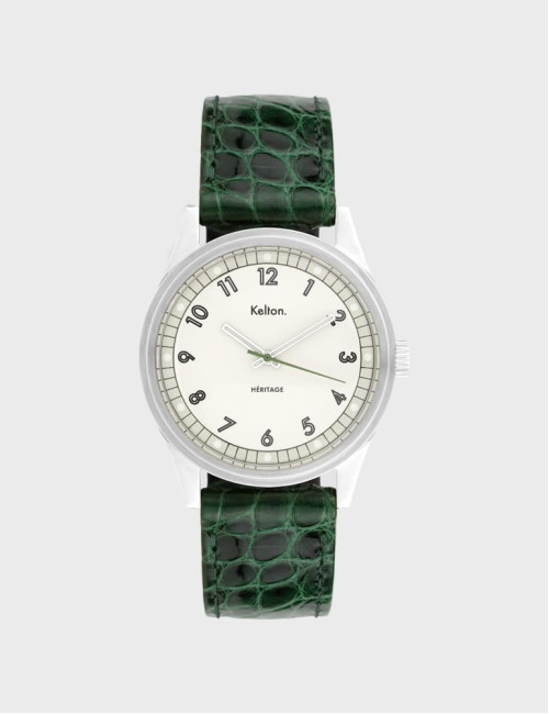 Zegarek retro kolorowy wzór imitujący skórę krokodyla Kelton Héritage Croco Special Edition 70 years