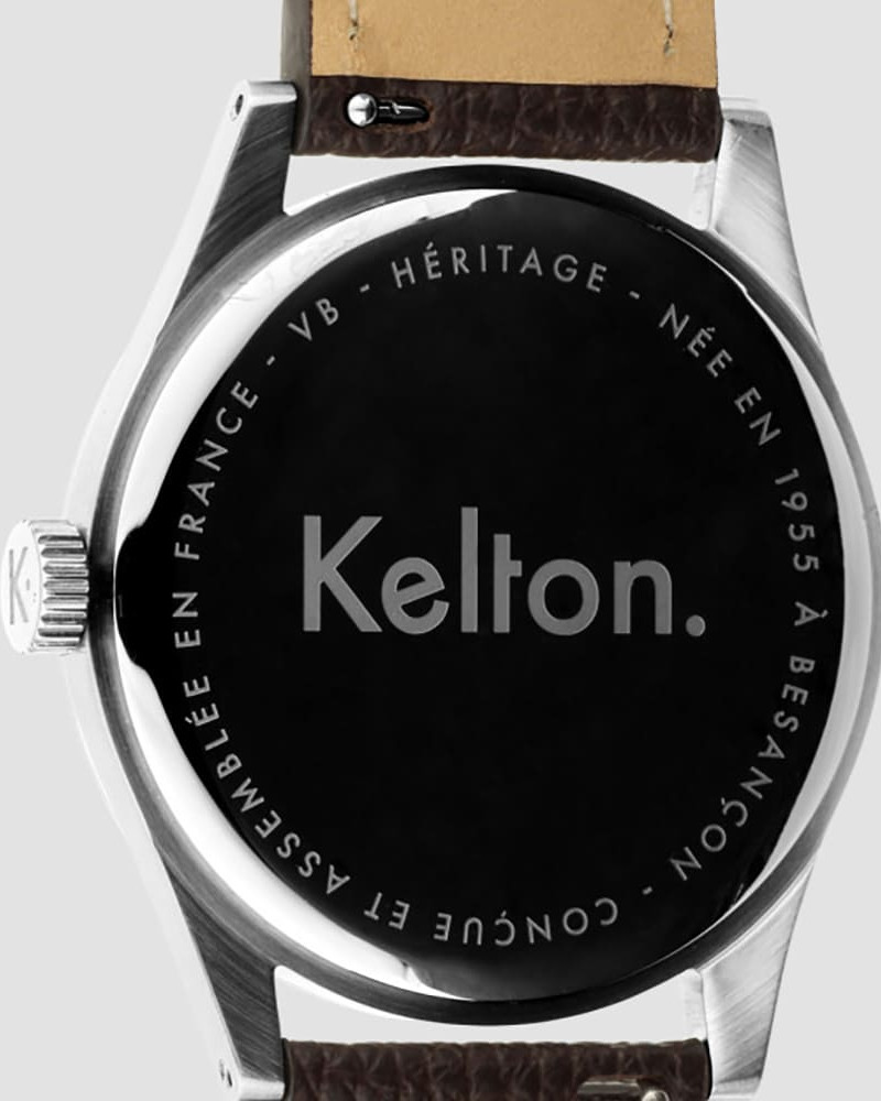 Kelton Héritage Navy Epsom Brown – zegarek retro kolorowy granatowy z paskiem Epsom brązowy Kelton Héritage Navy Epsom Brown – zegarek retro kolorowy granatowy z paskiem Epsom brązowy