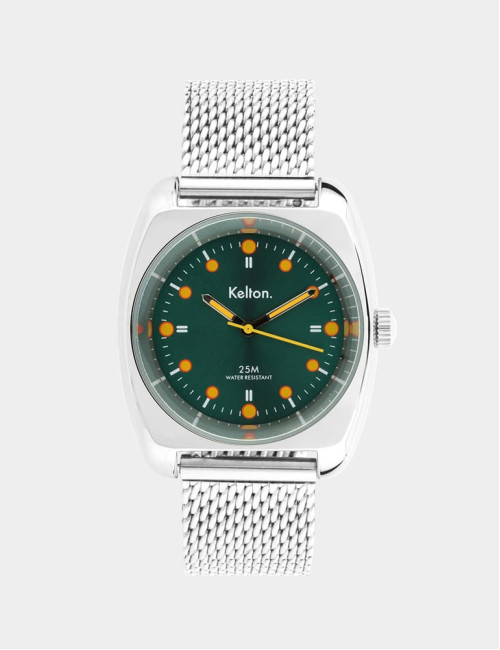 Zegarek retro kolorowy zielono-pomarańczowy Kelton RC2 Green Orange Mesh