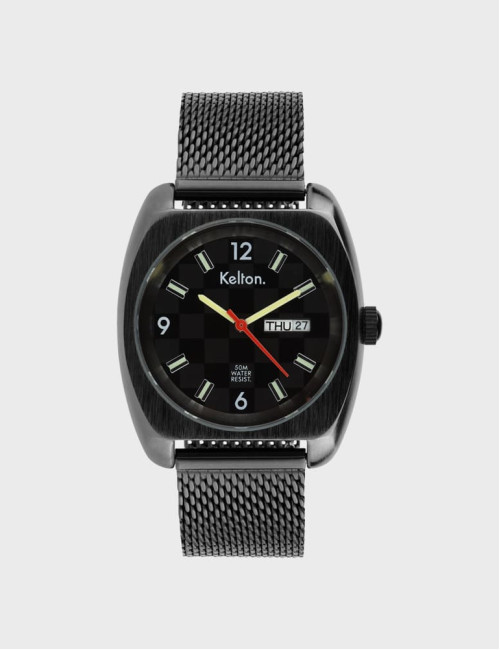 Zegarek retro kolorowy wzór w kratkę (szachownicę) Kelton RC 22 Damier Mesh