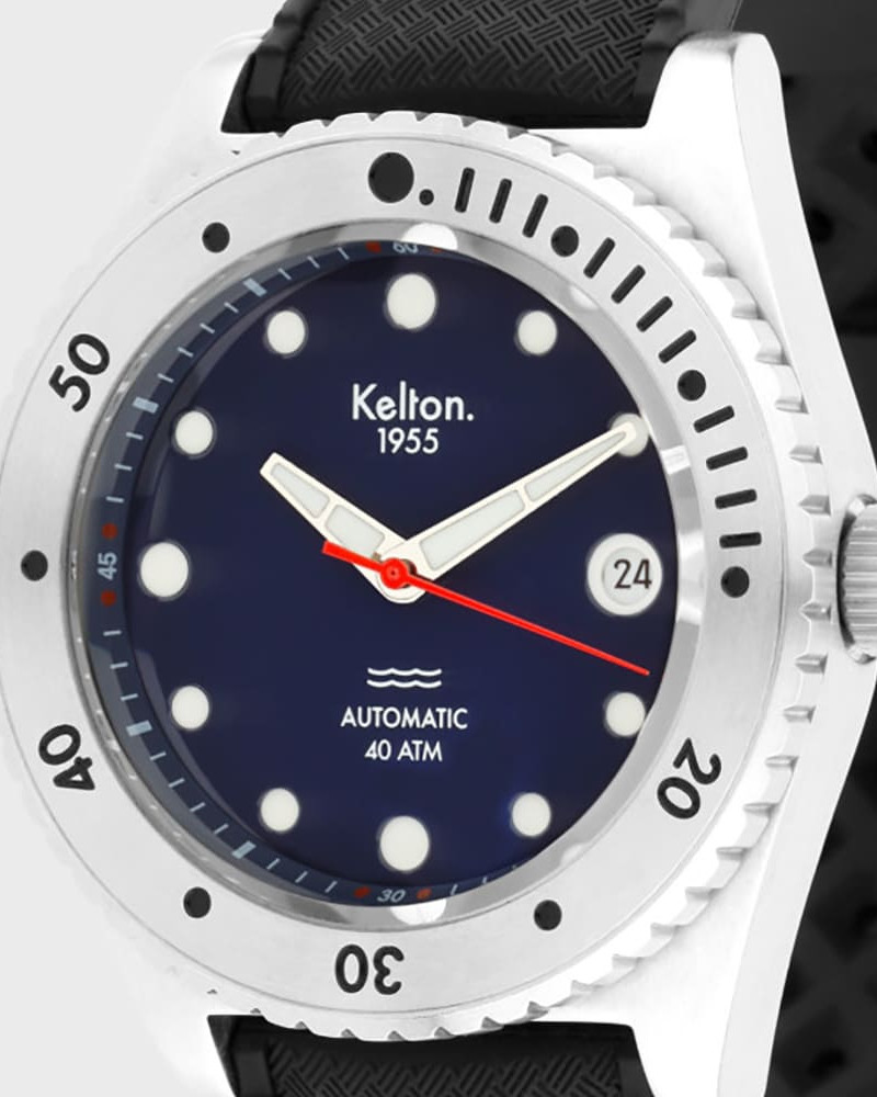 Kelton Tropic 1955 – zegarek do nurkowania 40 ATM (czarny pasek) Kelton Tropic 1955 – zegarek do nurkowania 40 ATM (czarny pasek)