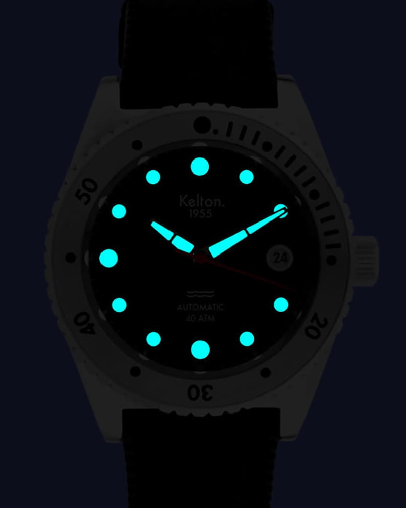 Kelton Tropic 1955 – zegarek do nurkowania 40 ATM (czarny pasek) Kelton Tropic 1955 – zegarek do nurkowania 40 ATM (czarny pasek)