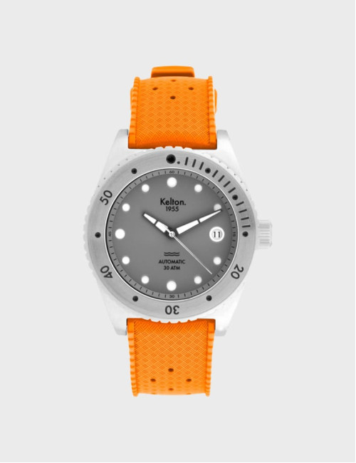 Zegarek do nurkowania Kelton Tropic 1955 30 ATM (pomarańczowy pasek)