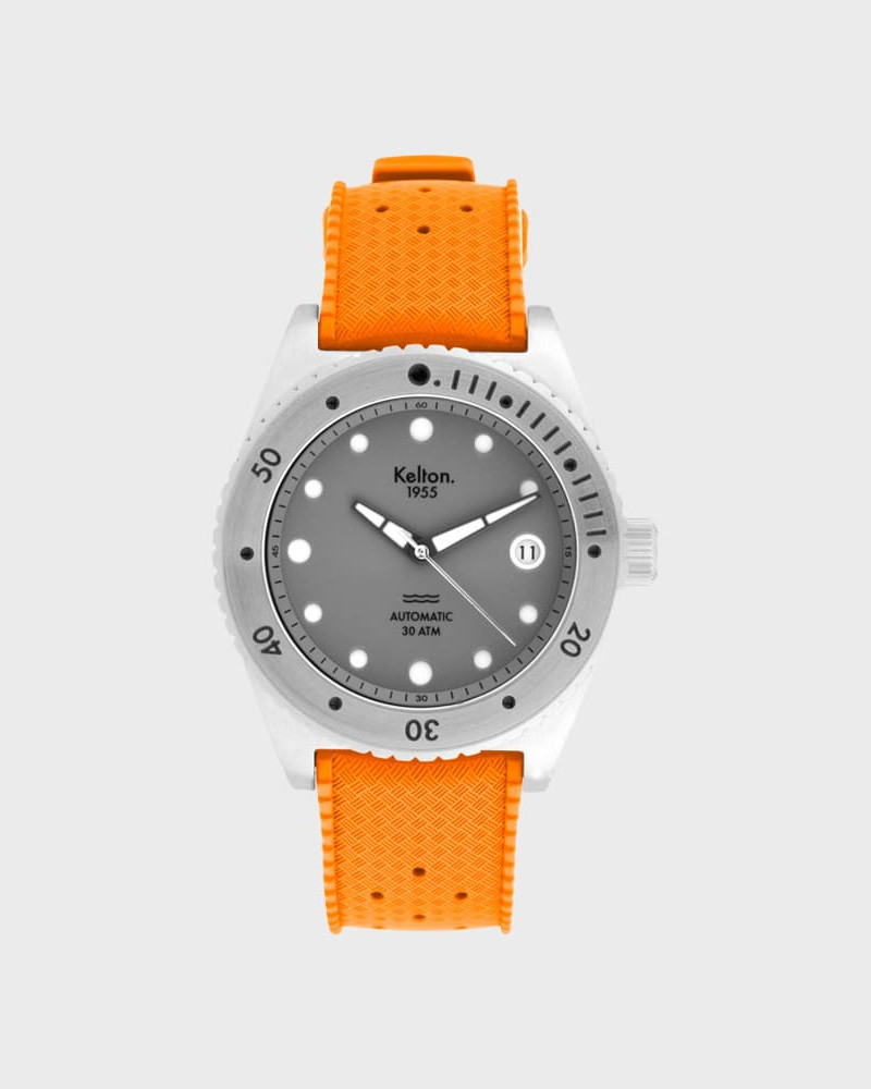 Kelton Tropic 1955 – zegarek do nurkowania 30 ATM (pomarańczowy pasek) Kelton Tropic 1955 – zegarek do nurkowania 30 ATM (pomarańczowy pasek)